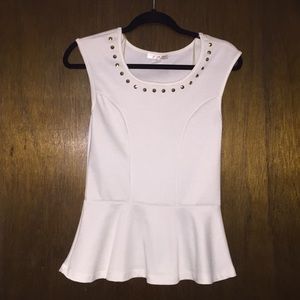 White peplum top.